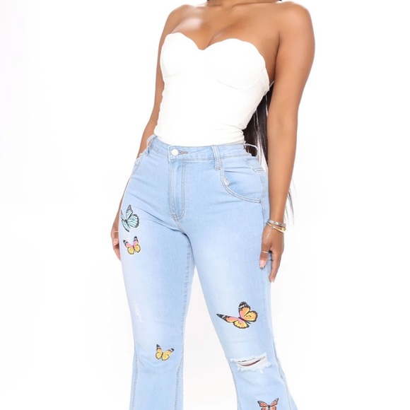 Fashion nova catching butterflies jeans size 11 - Picture 3 of 5